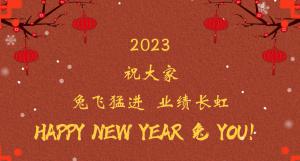 時間流逝的腳步，擋不住我們對過去的回望， 遠方未知的艱苦，奪不走我們對前程的向往。 2023，祝大家兔飛猛進  業(yè)績長虹！